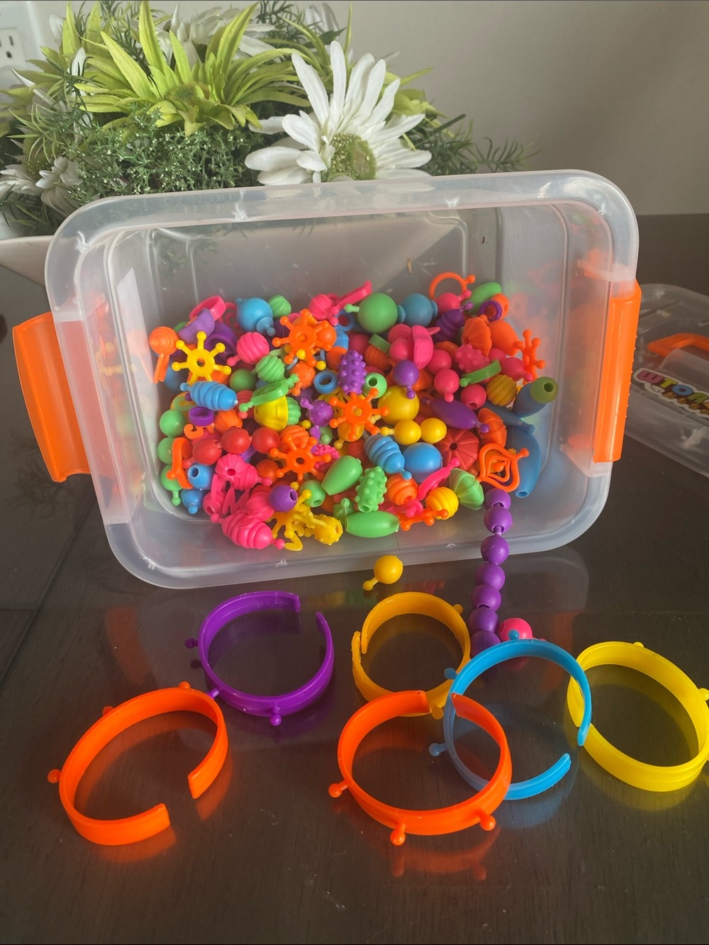 Colorful Snap Together Beads Jewelry Kid Bracelet Necklace DIY Craft Activities